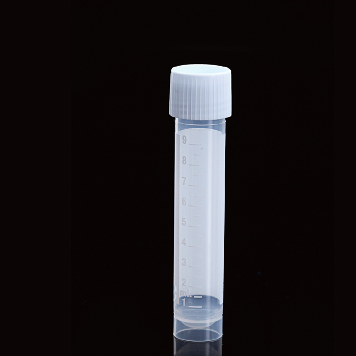 10ml PP直立式运输管，印刷刻度，螺旋盖，Ø16xH80mm，防漏 